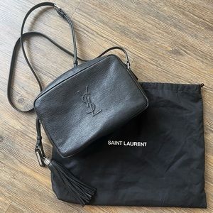 YSL Embossed Logo Tassel Camera Bag Crossbody